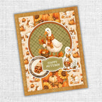 Paper Rose Studio Maplewood Cottage 6x6 Paper 37300 duck with scarf hat and scarf happy autumn card