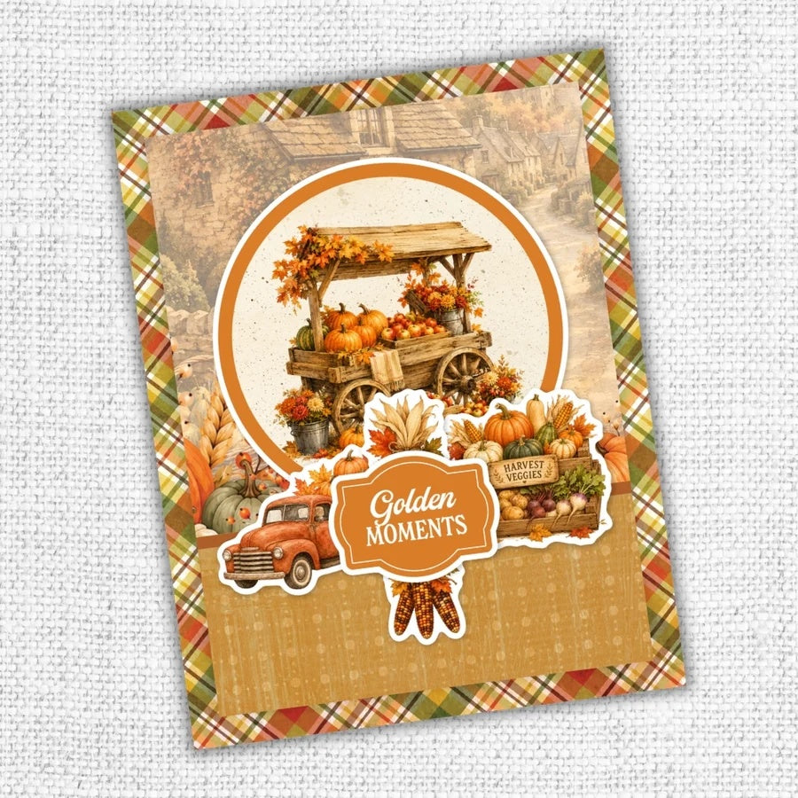 Paper Rose Studio Maplewood Cottage Basics 6x6 Paper 37333 pumpkins apples truck golden moments card