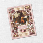 Paper Rose Studio Melody and Memories 6x6 Paper 37375 sheet music piano instruments and flowers in harmony card