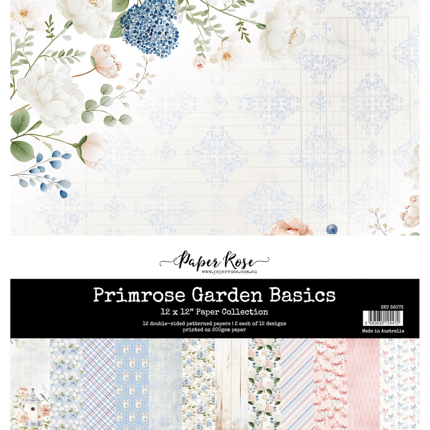 Paper Rose Studio Primrose Garden Basics12x12 Paper 36073