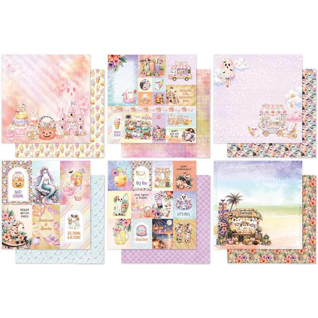 Paper Rose Studio Spooky Summer 12x12 Paper Collection 37231 inside sheets