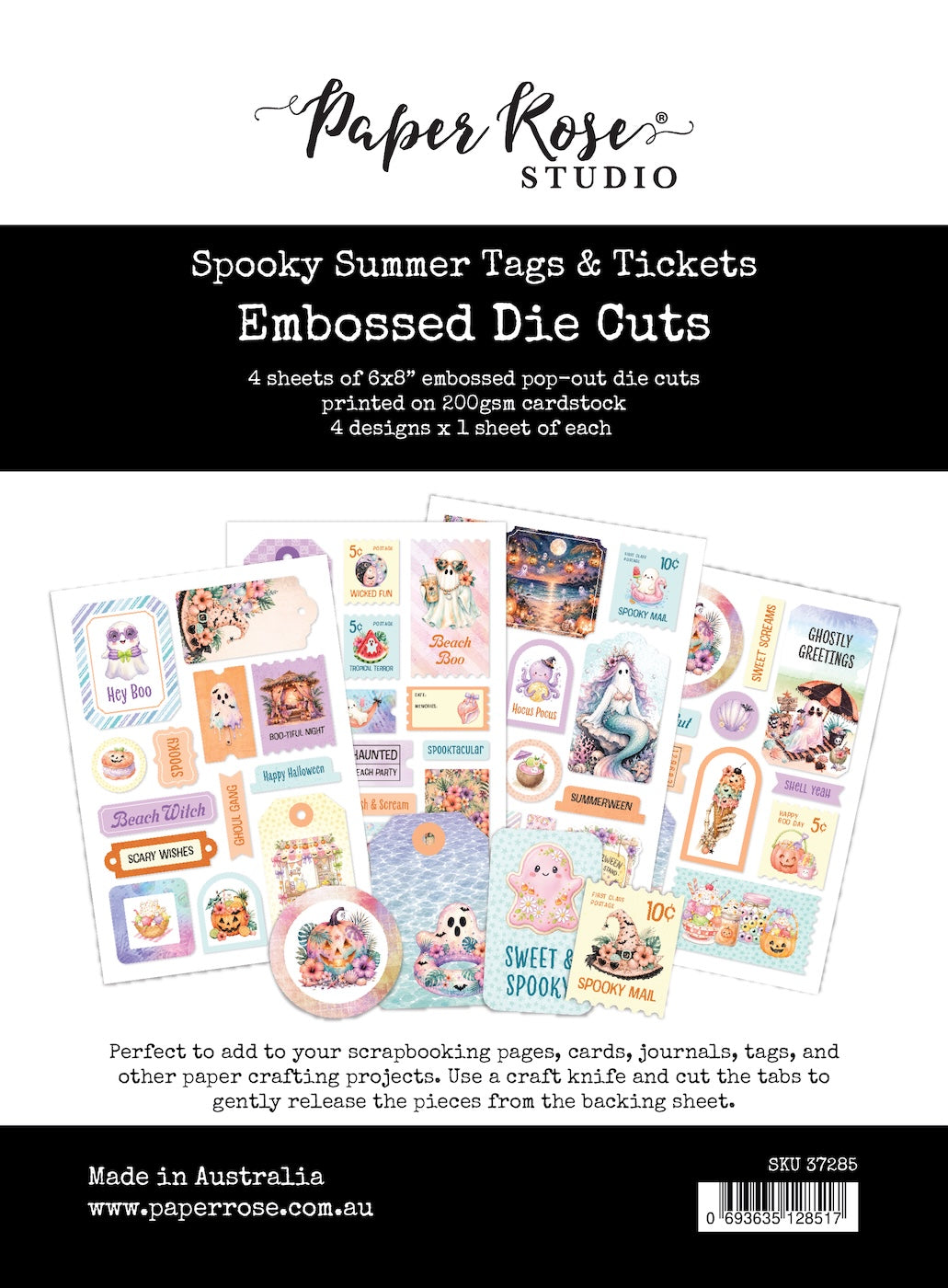 Paper Rose Studio Spooky Summer Tags and Tickets Embossed Die Cuts 37285
