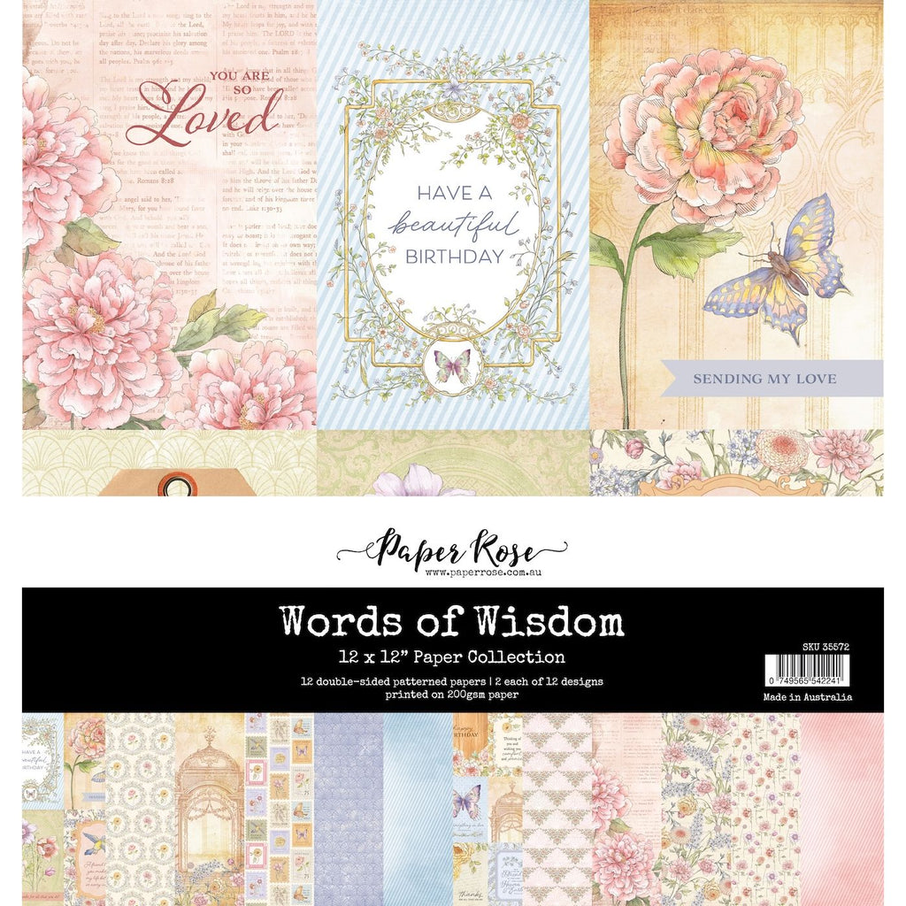 Paper Rose Studio Words of Wisdom 12x12 Paper 35572