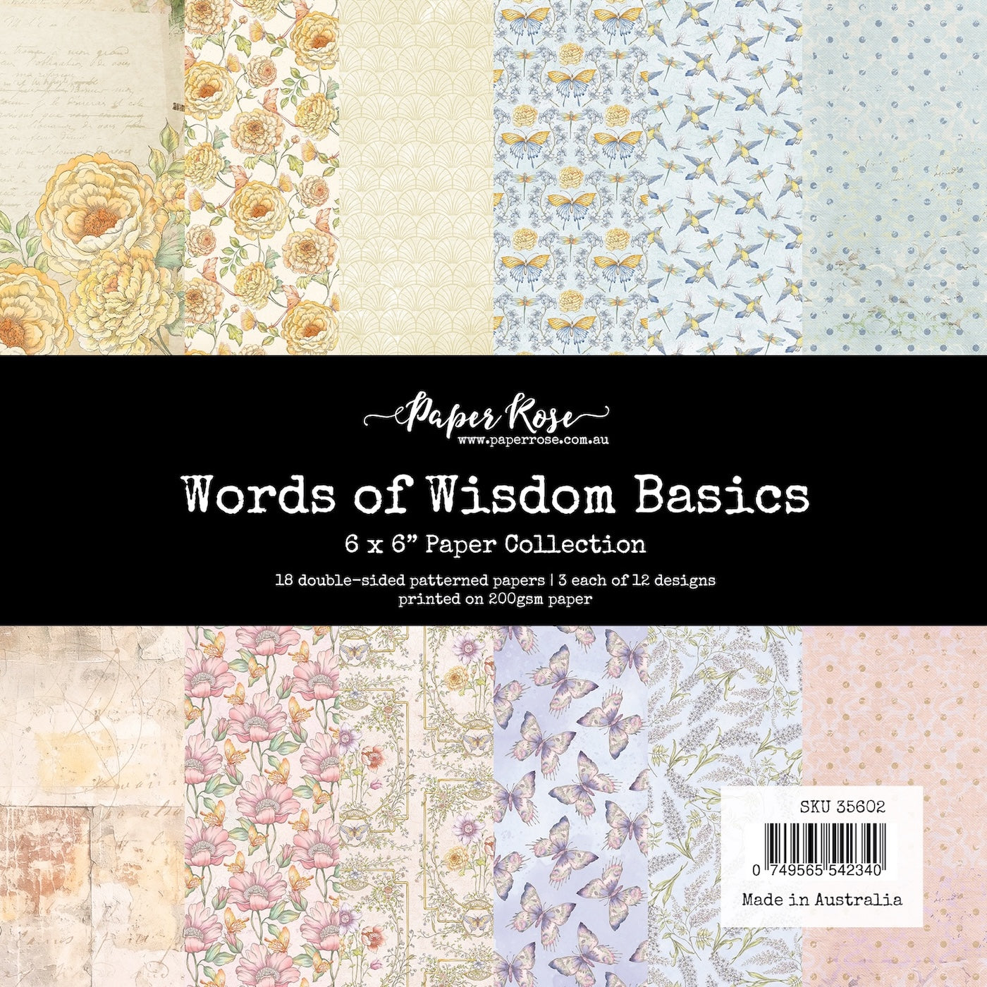 Paper Rose Studio Words of Wisdom Basics 6x6 Paper 35602