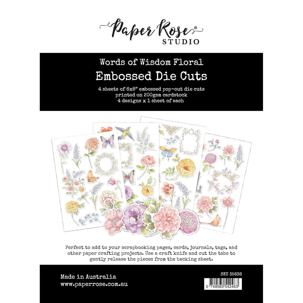 Paper Rose Studio Words of Wisdom Floral Embossed Die Cuts 35638