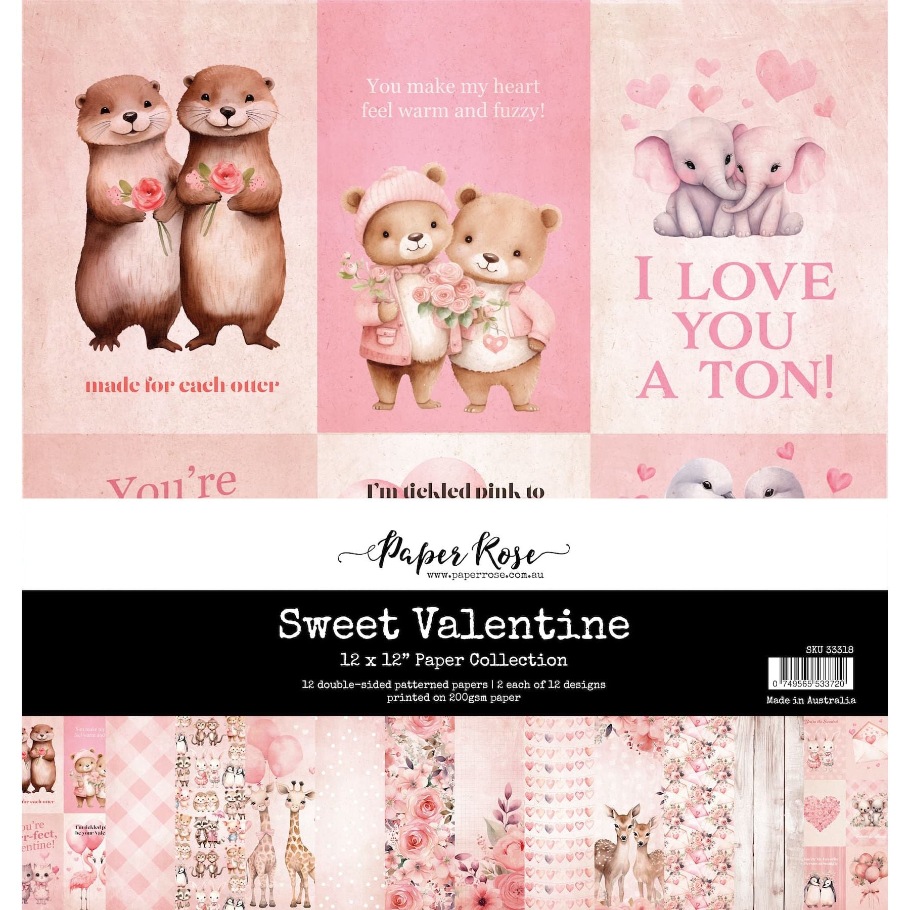 Paper Rose Sweet Valentine 12x12 Paper 33318