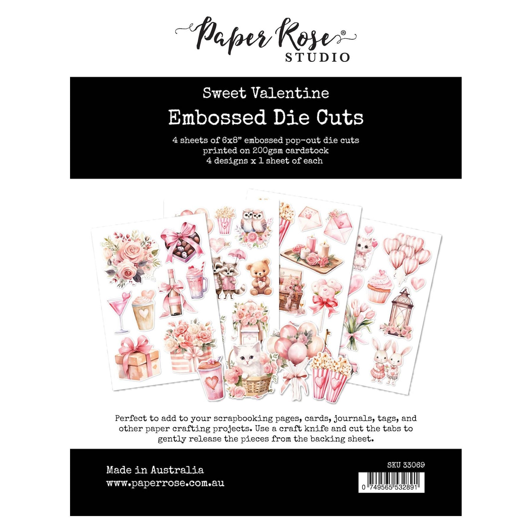 Paper Rose Sweet Valentine Embossed Die Cuts 33069