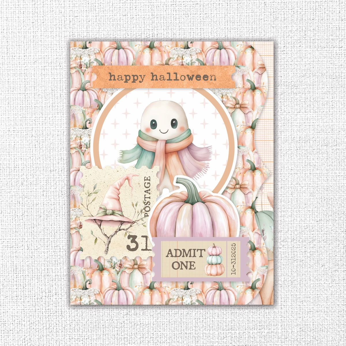 Paper Rose Sweet and Spooky 8.5x11 Mini Junk Journal Folio Kit 35275 ghost