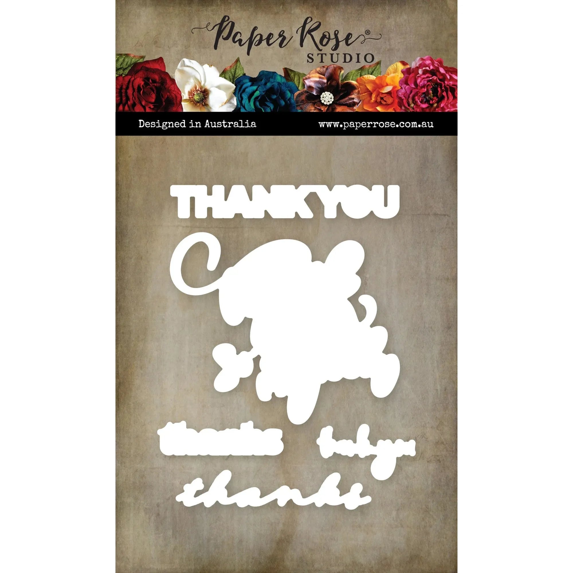 Paper Rose Thank You Dies 34404