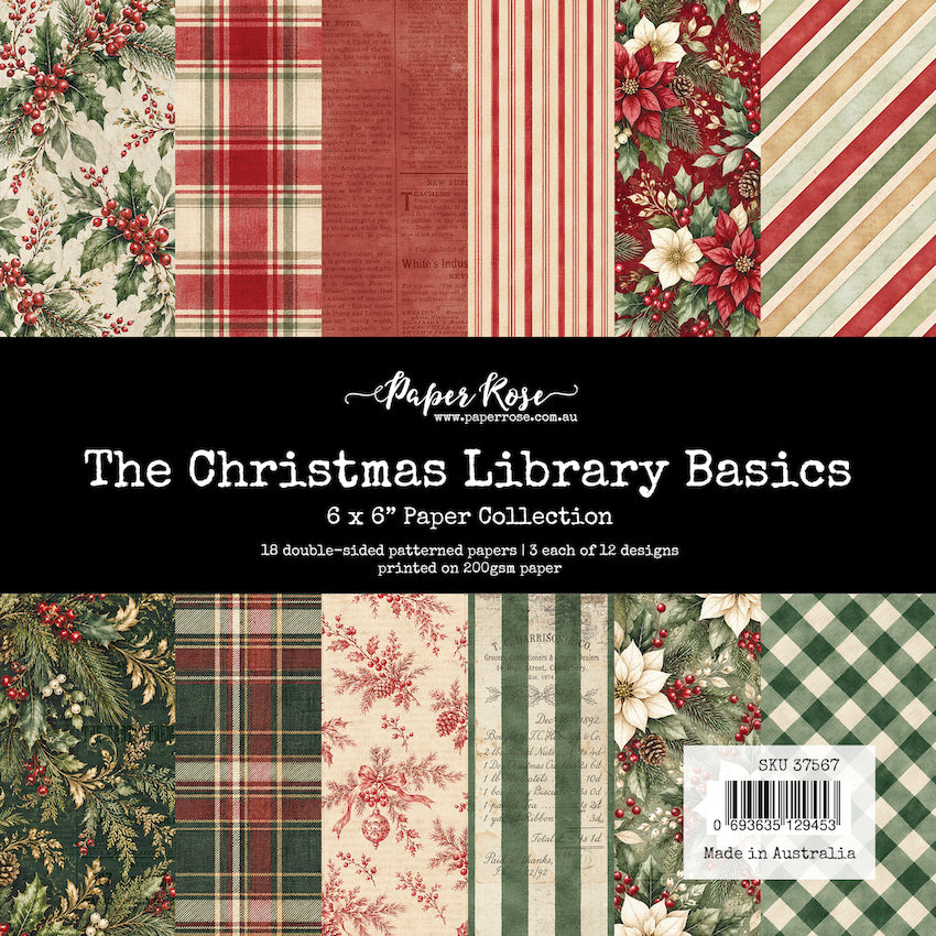 Paper Rose The Christmas Library Basics 6x6 Paper 37567