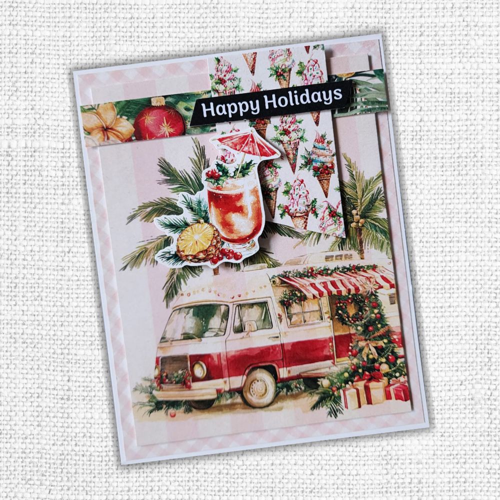 Paper Rose Tropical Christmas 12x12 Paper 33114 happy holidays
