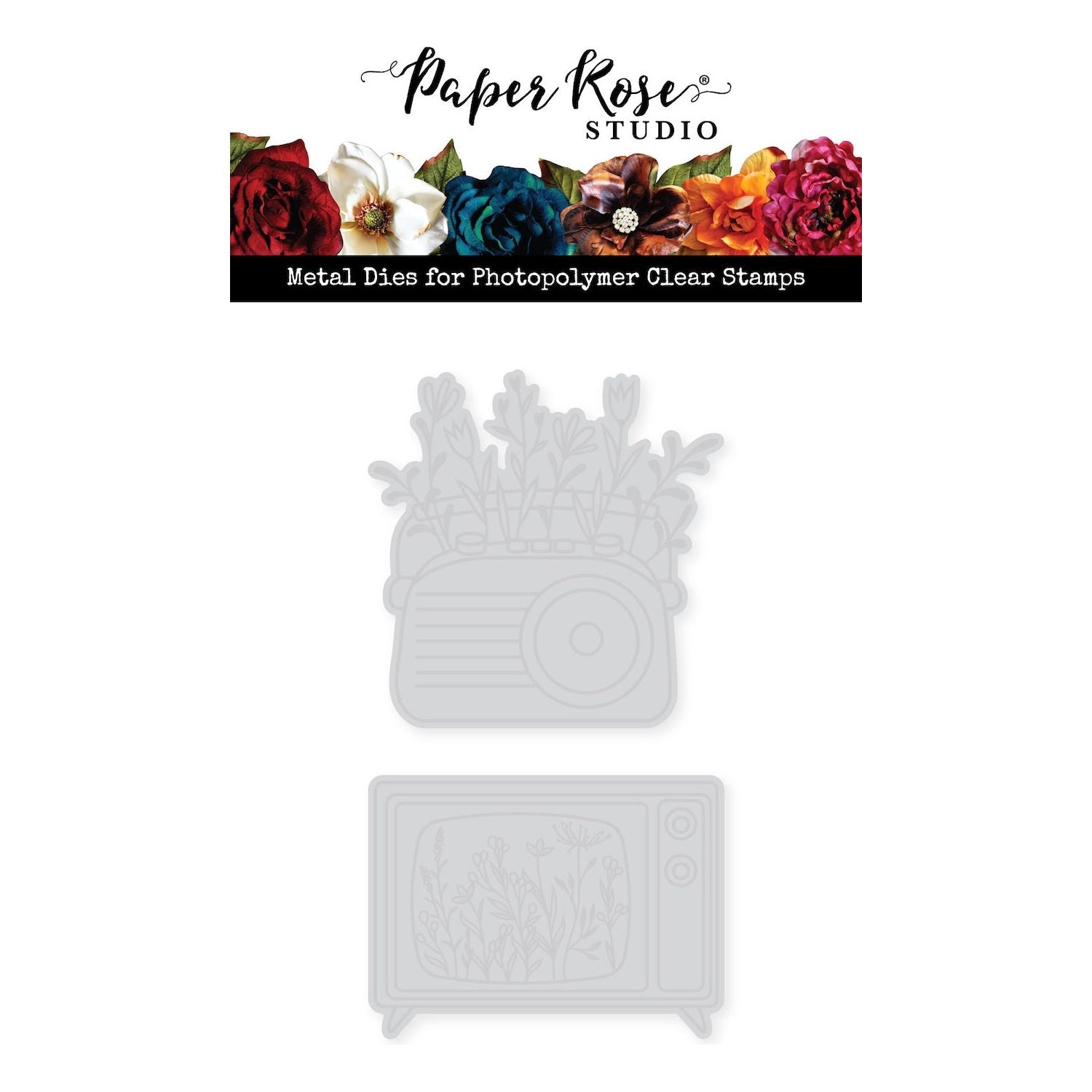 Paper Rose Vintage Floral TV and Radio Dies 34467