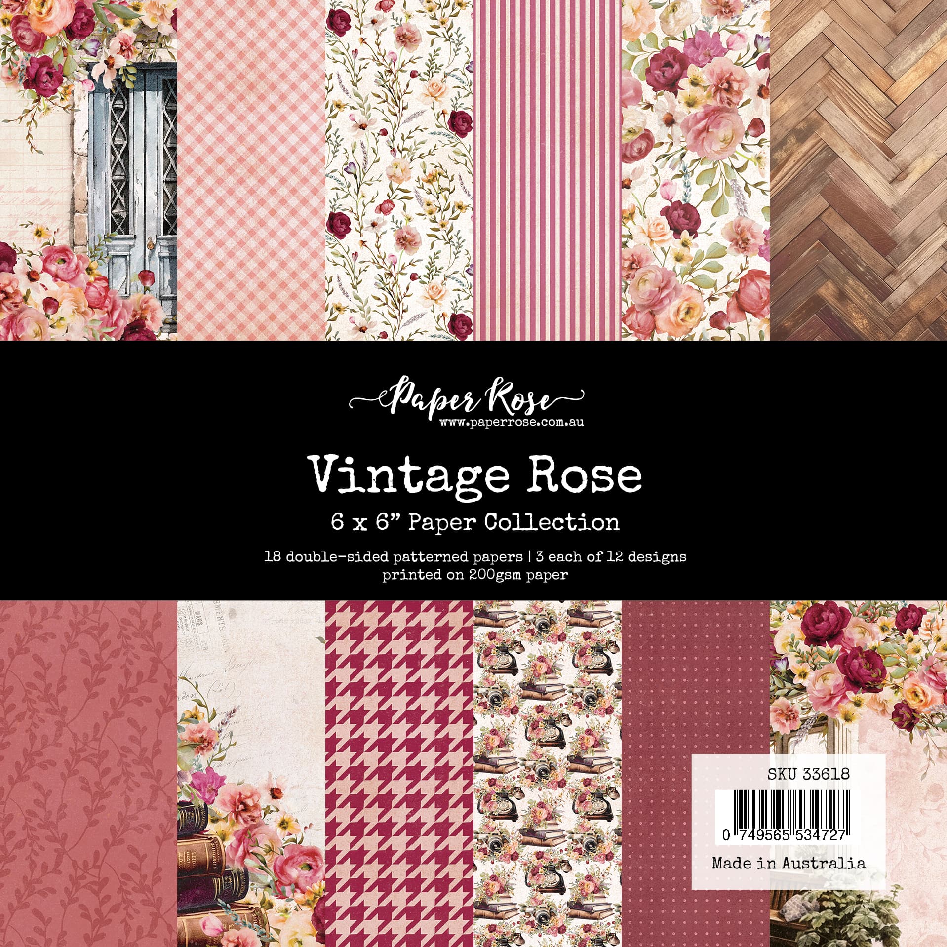 Paper Rose Vintage Rose 6x6 Paper 33618
