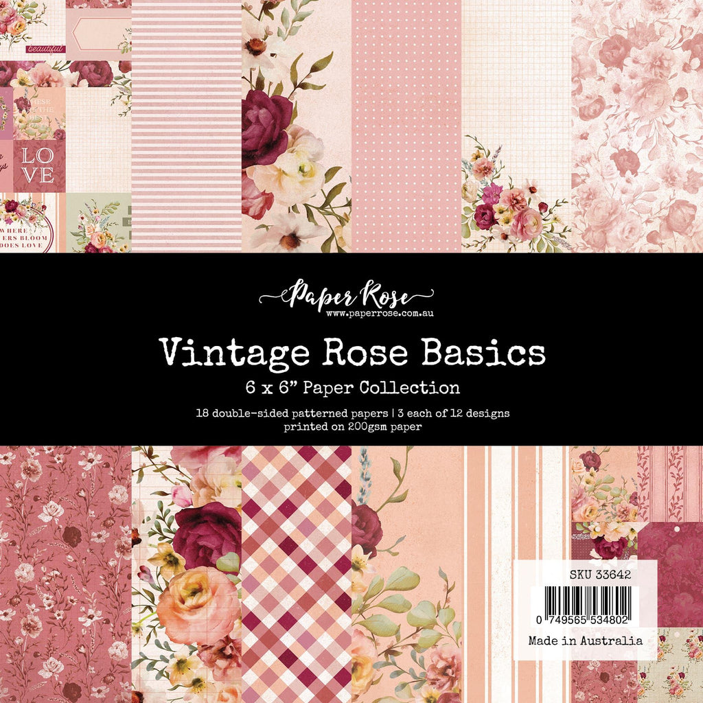 Paper Rose Vintage Rose Basics 6x6 Paper 33642