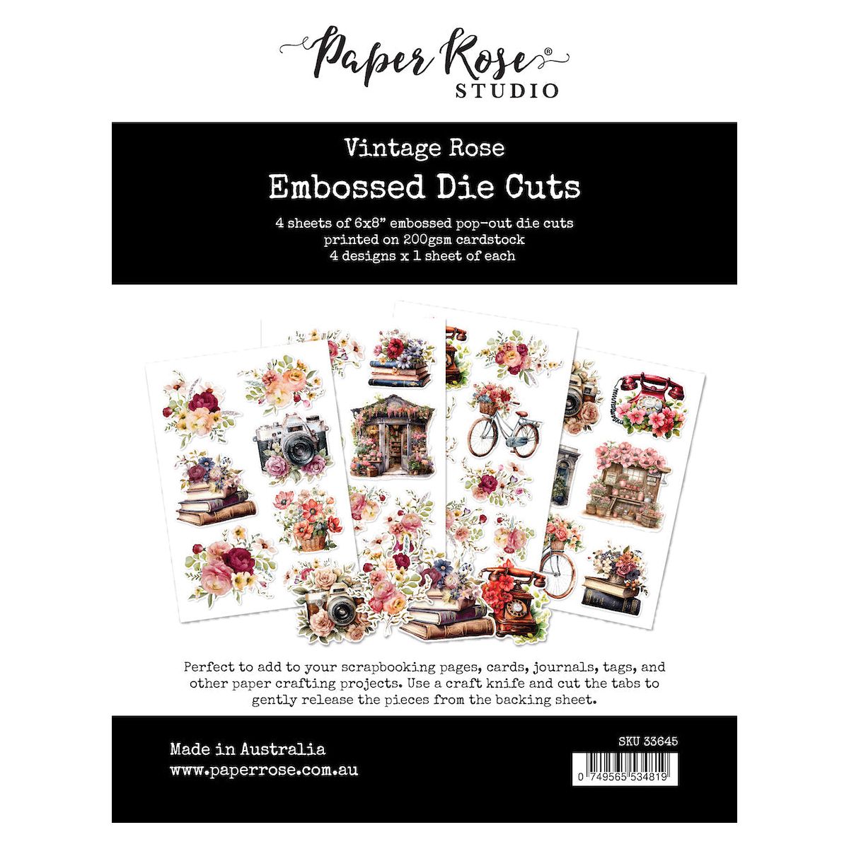Paper Rose Vintage Rose Embossed Die Cuts 33645
