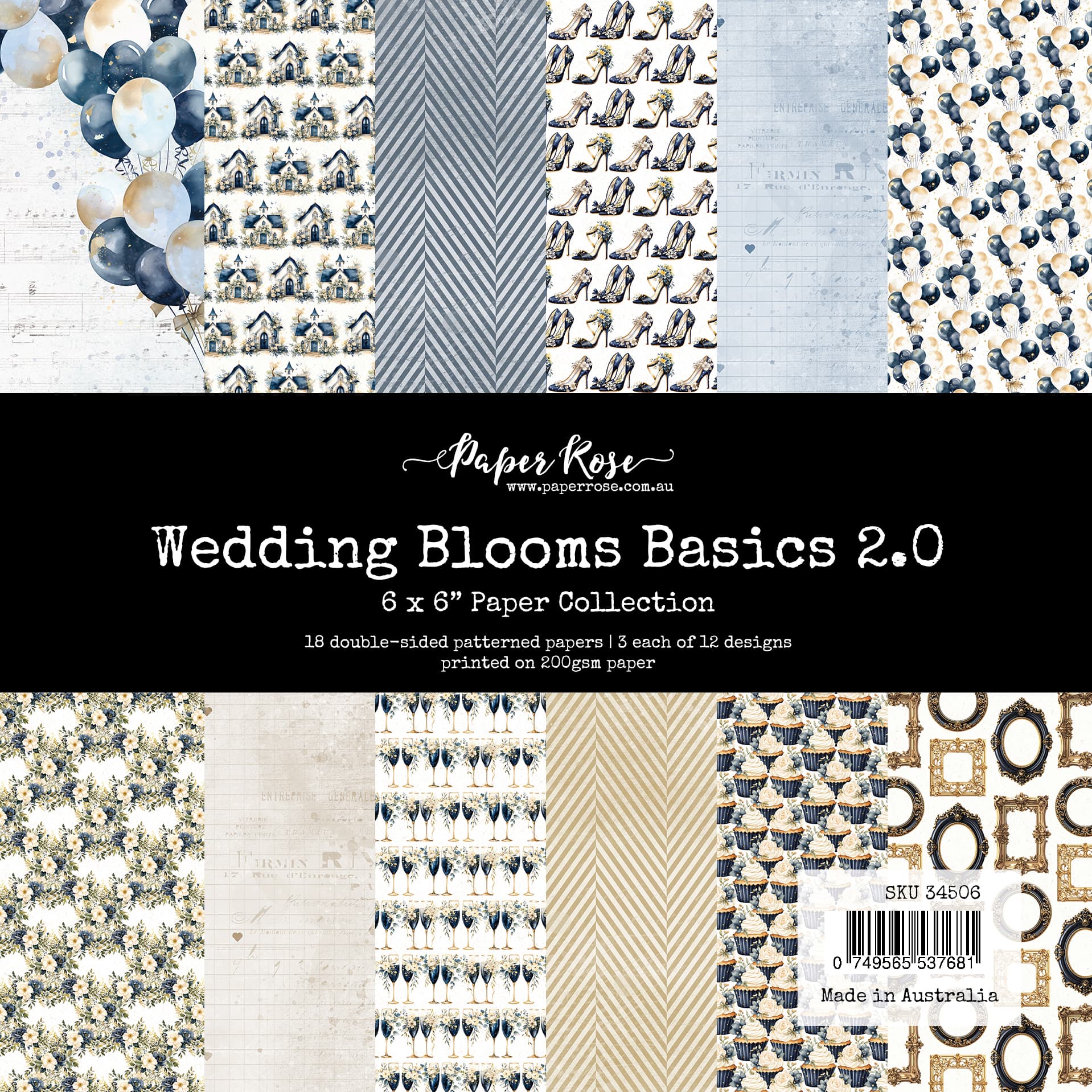 Paper Rose Wedding Blooms Basics 2.0 6x6 Paper 34506