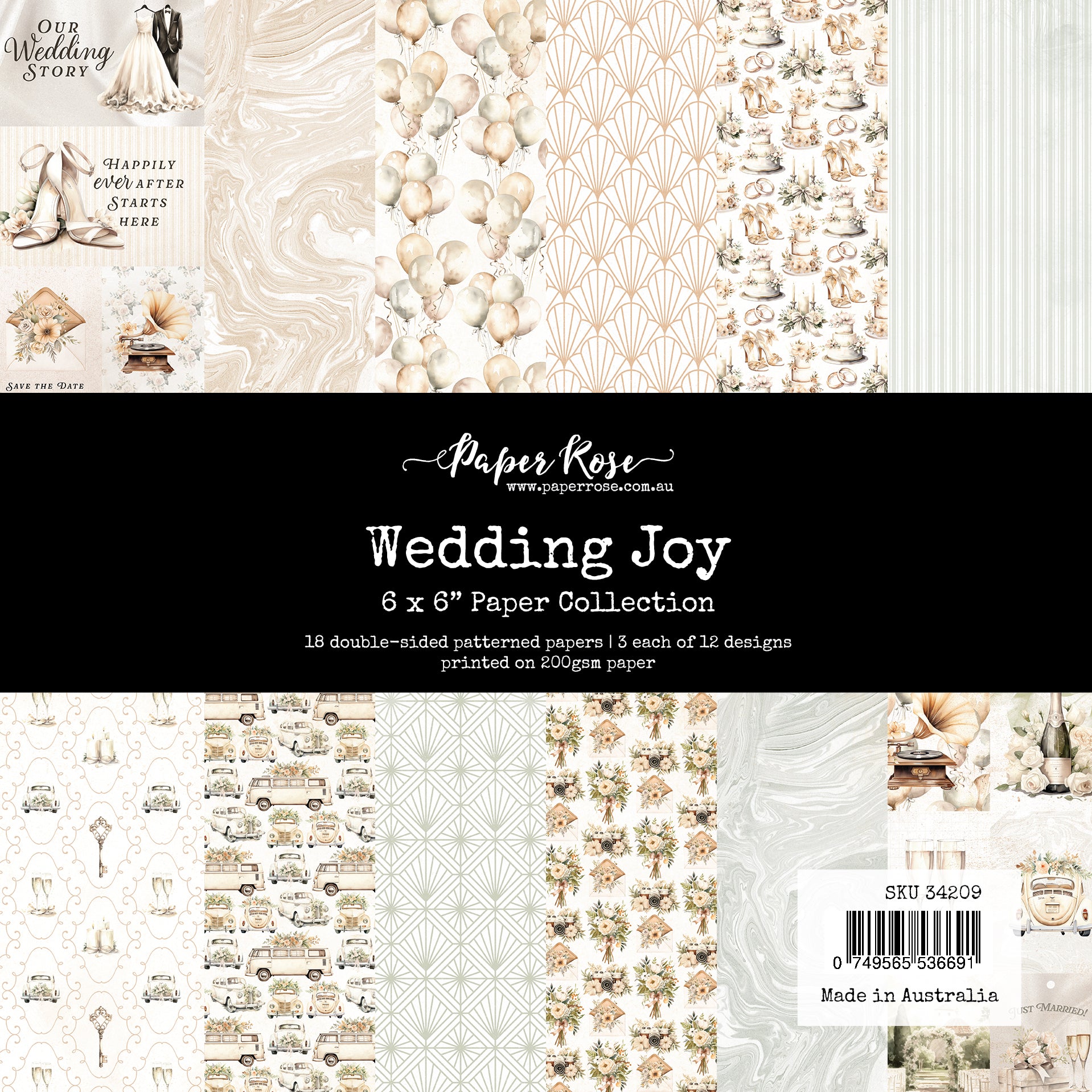 Paper Rose Wedding Joy 6x6 Paper 34209