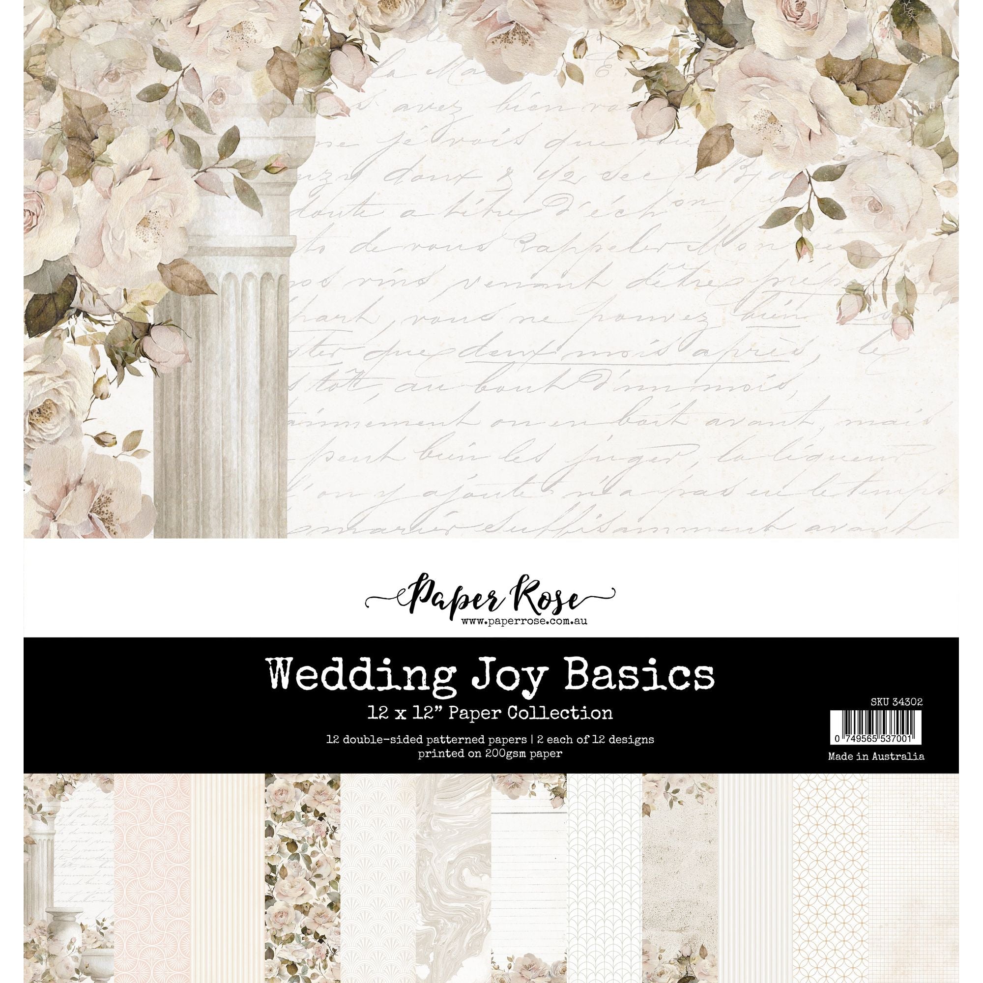 Paper Rose Wedding Joy Basics 12x12 Paper 34302