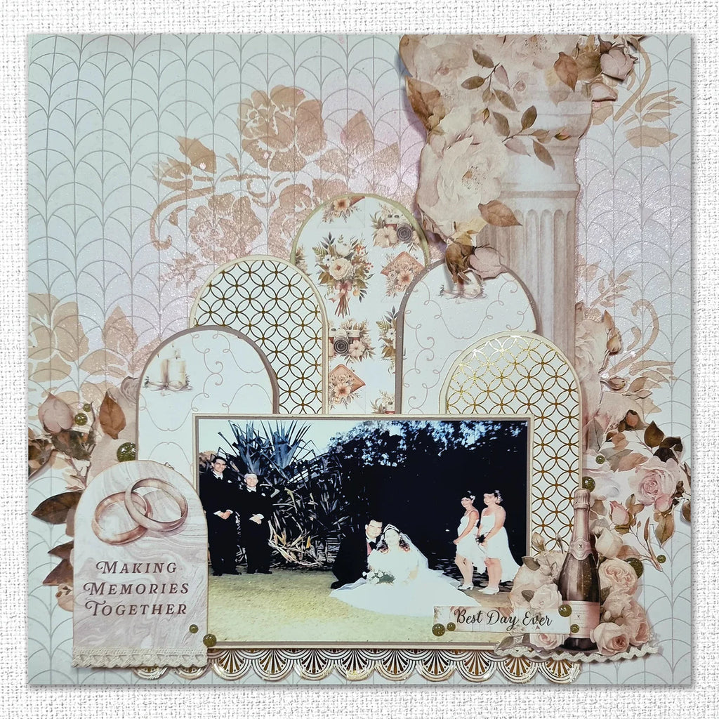 Paper Rose Wedding Joy Basics 12x12 Paper 34302 rings