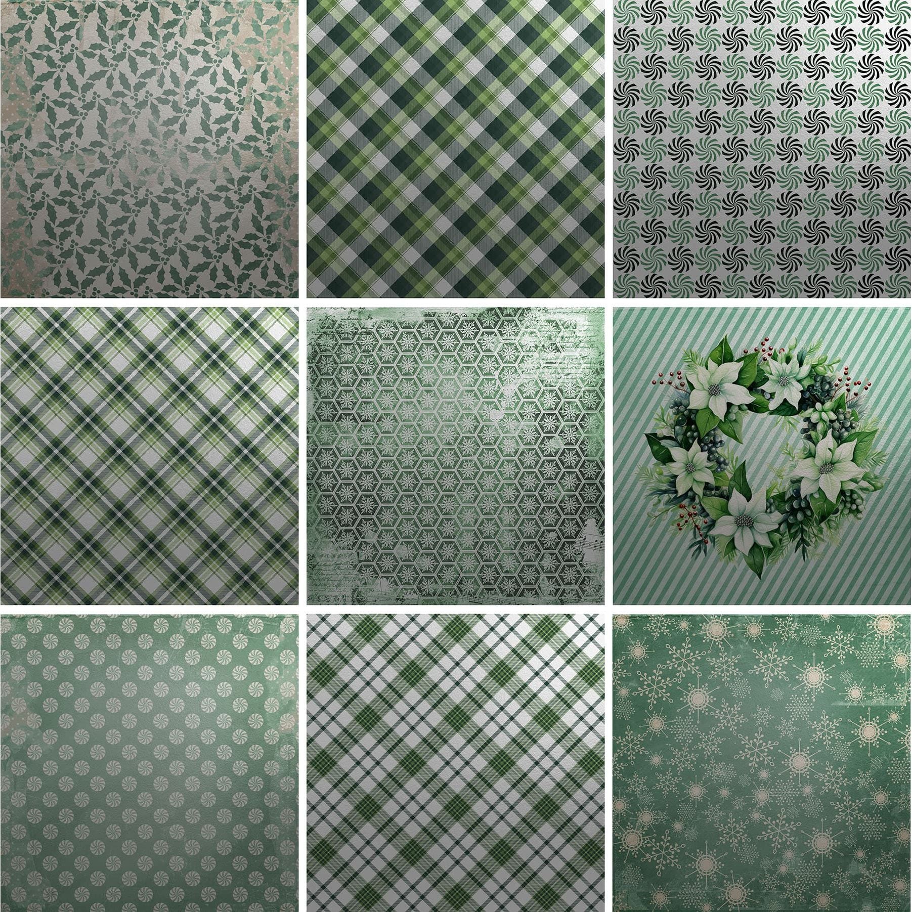 Paper Rose White Christmas Foil 12x12 Paper Collection 32649