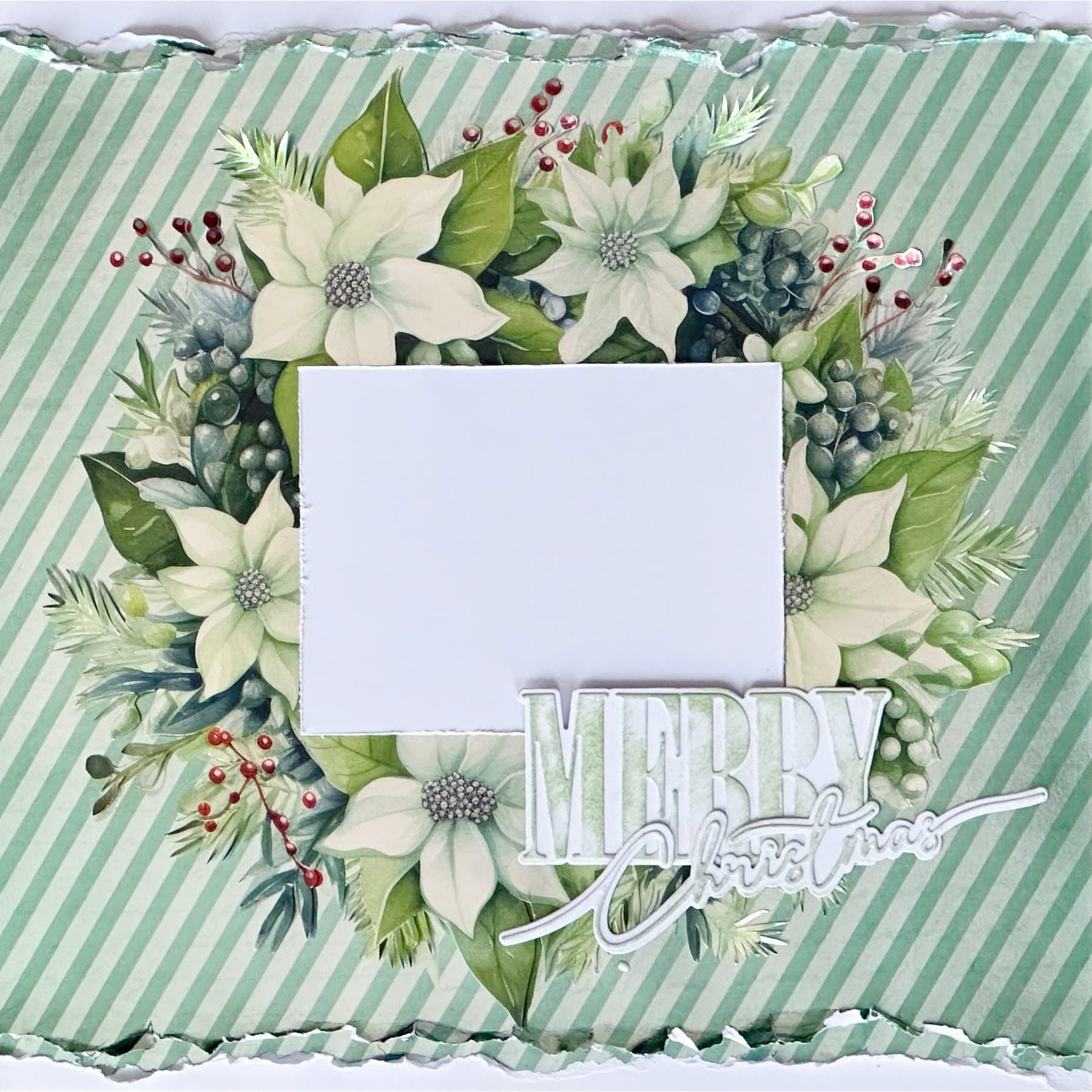 Paper Rose White Christmas Foil 12x12 Paper Collection 32649