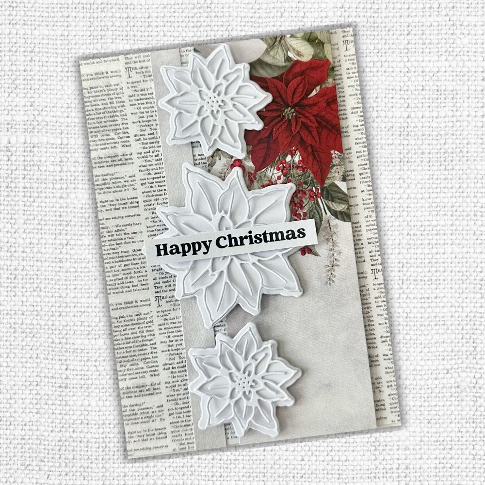 Paper Rose White Christmas Layering Poinsettia Set 2 Dies 32577 christmas