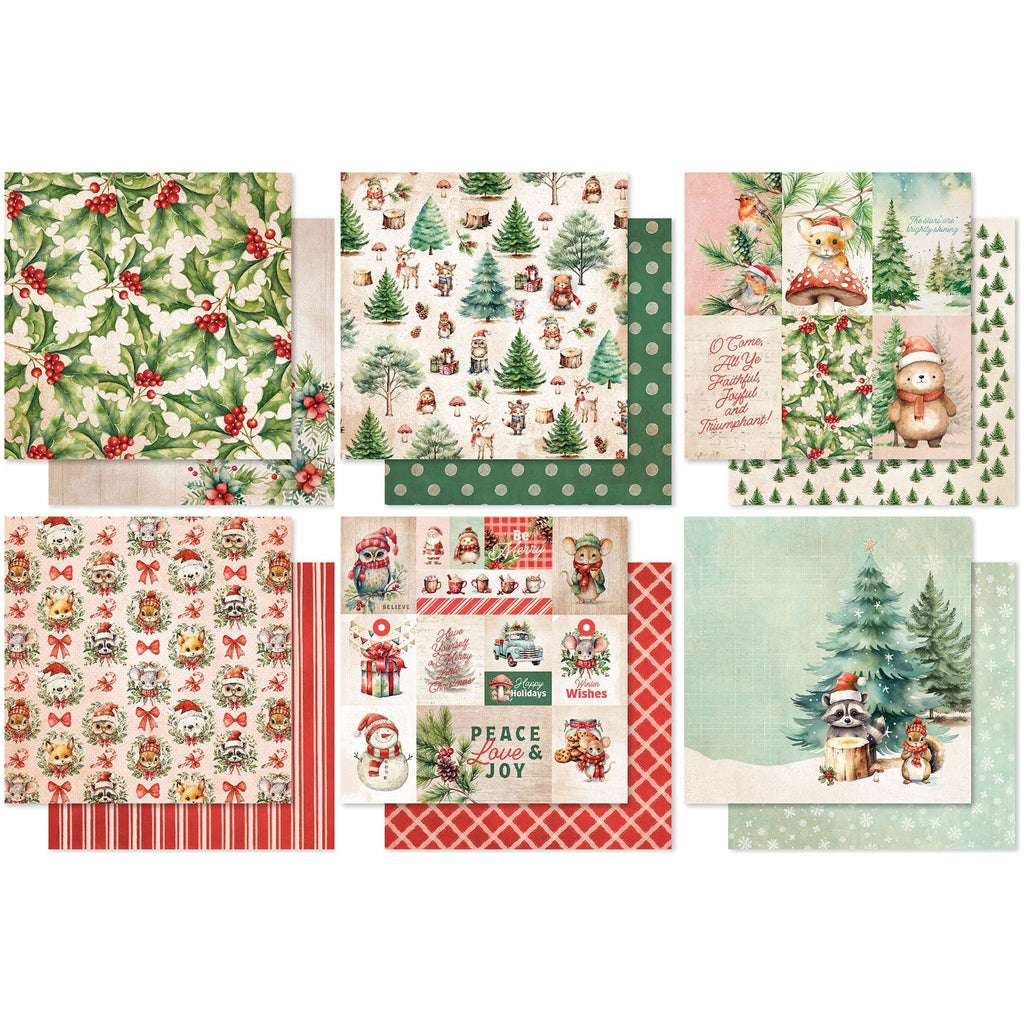Paper Rose Woodland Christmas 6x6 Paper Collection 33063 sheets