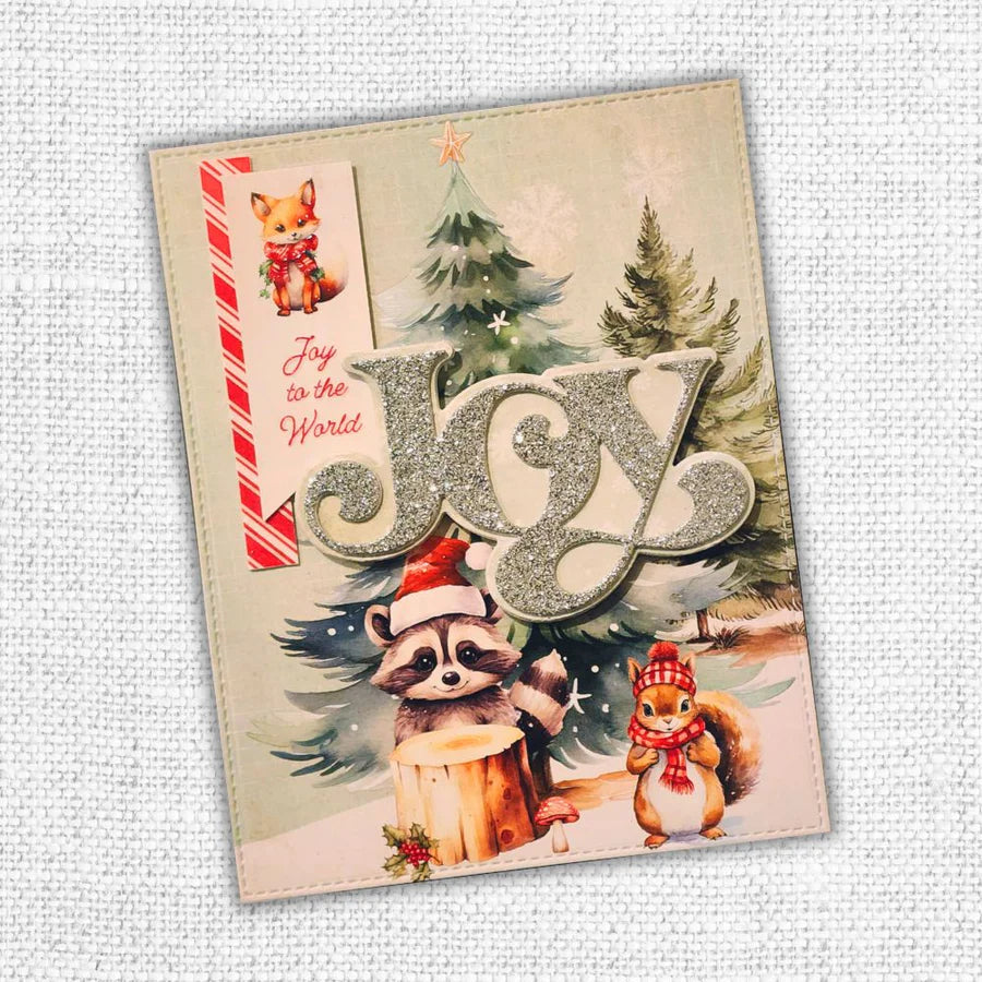 Paper Rose Woodland Christmas Embossed Die Cuts 33033 joy