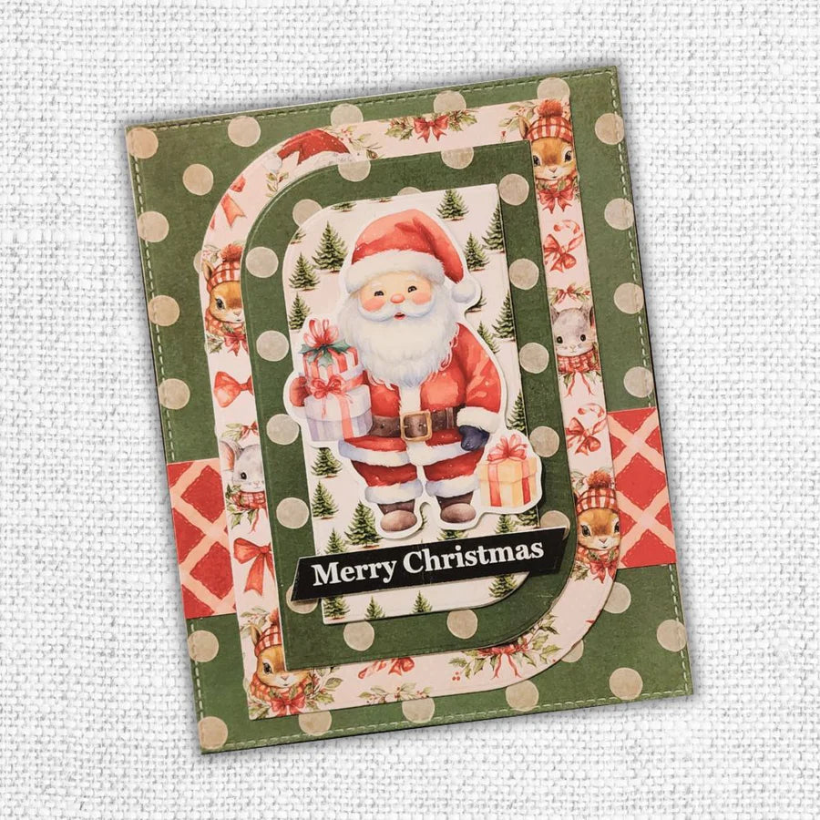 Paper Rose Woodland Christmas Embossed Die Cuts 33033 santa