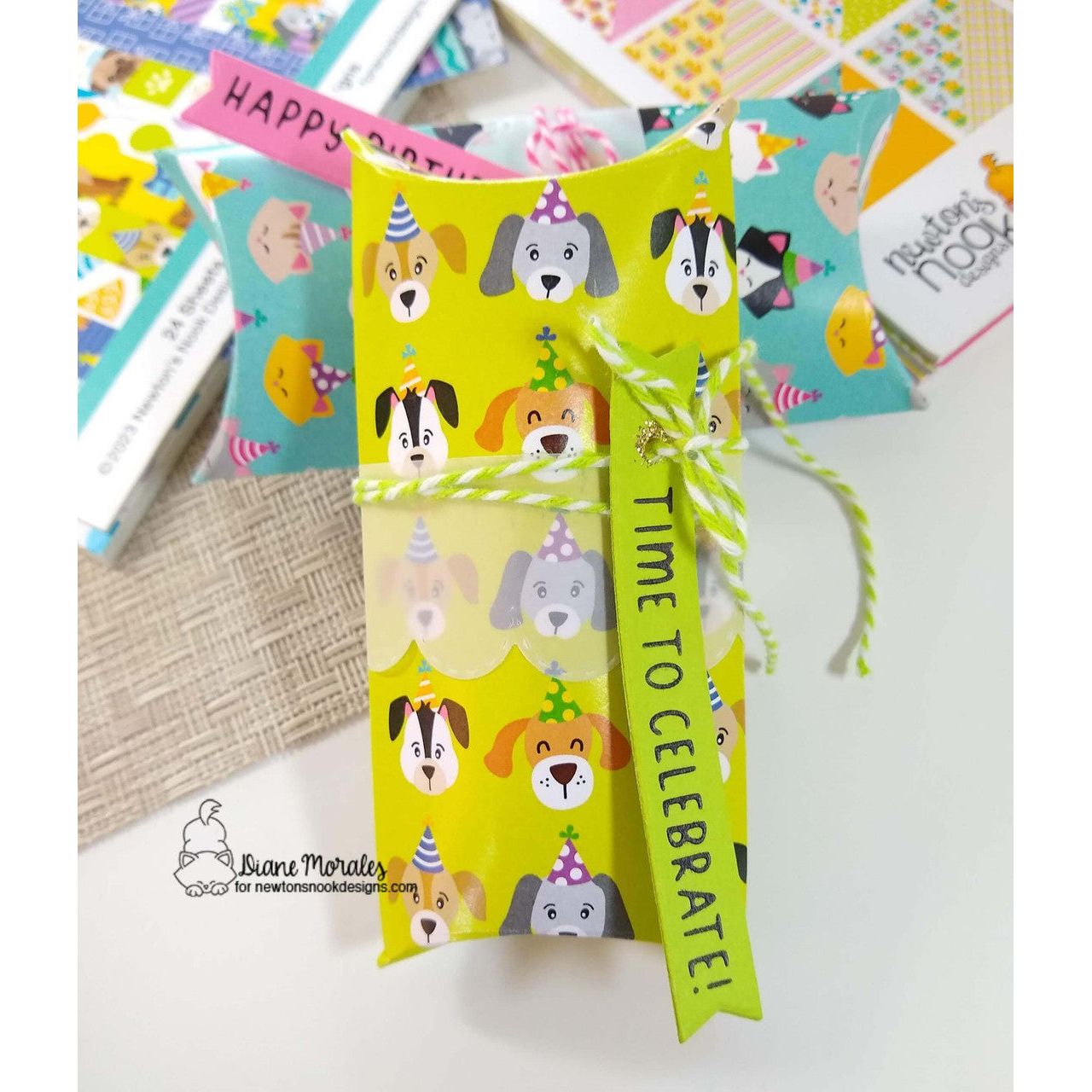 Newton's Nook Designs Birthday Woofs 6x6 inch Paper Pad NN2307P02 dogs