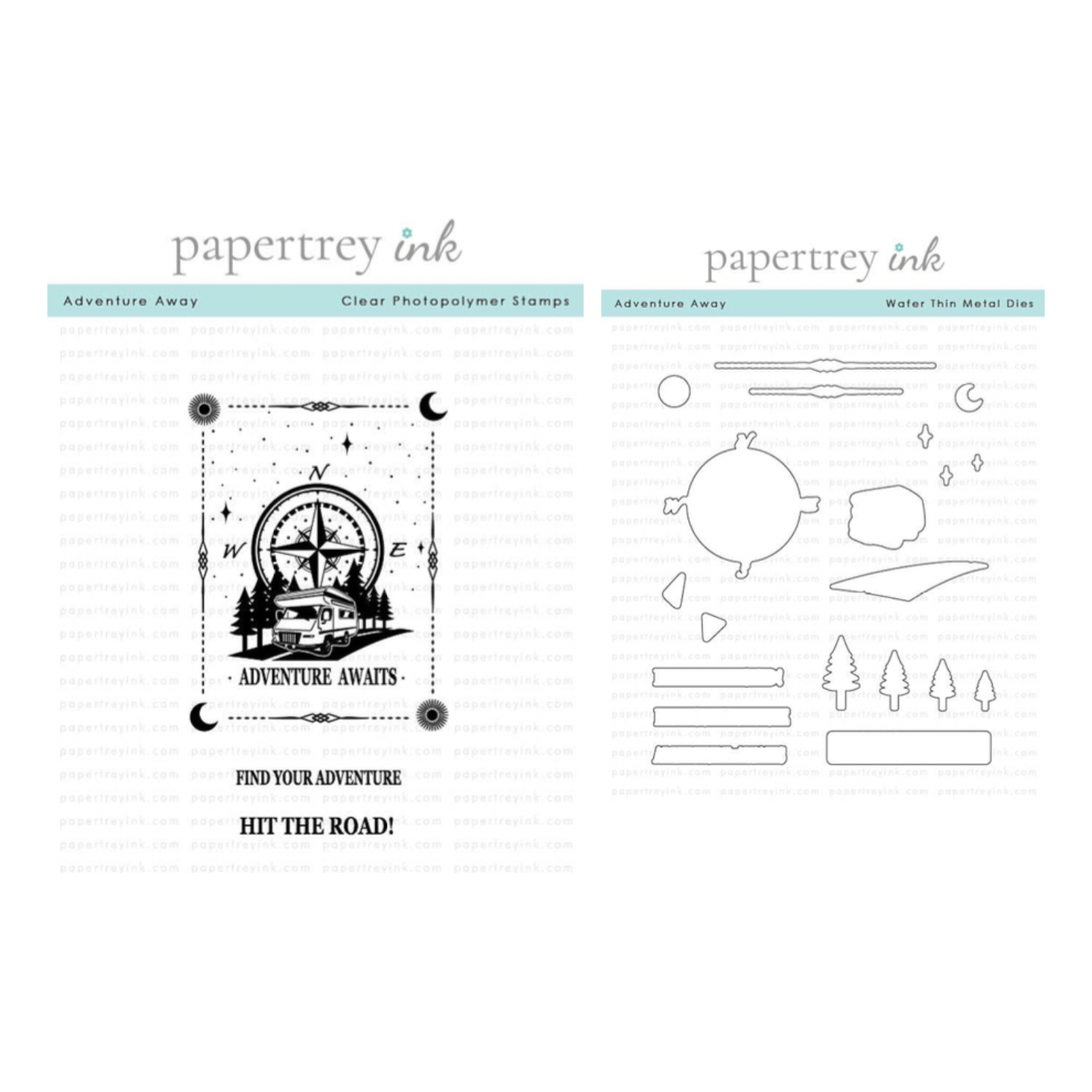 Papertrey Ink Adventure Away Clear Stamp and Die Set*