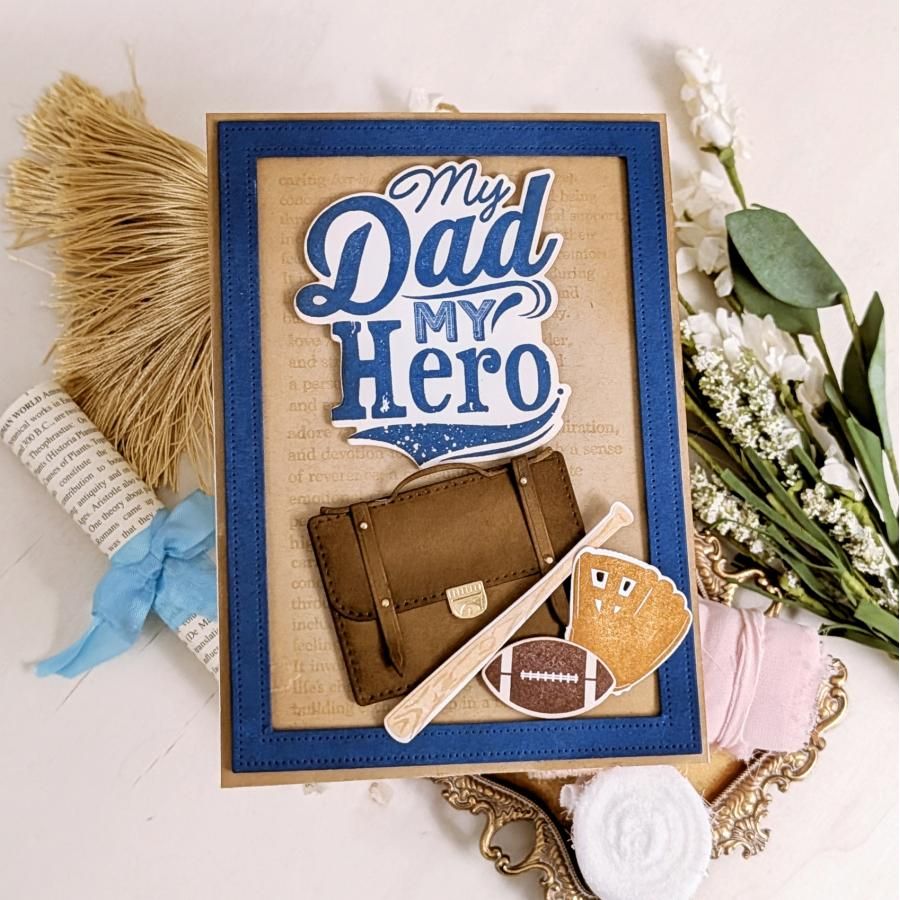 Papertrey Ink All About Dad Clear Stamp and Die Set baseball