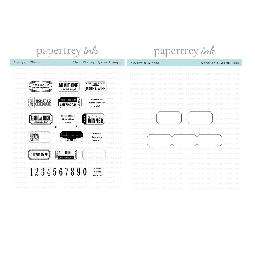 Papertrey Ink Always a Winner Clear Stamp and Die Set