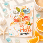 Papertrey Ink Always a Winner Clear Stamp and Die Set hello happiness card