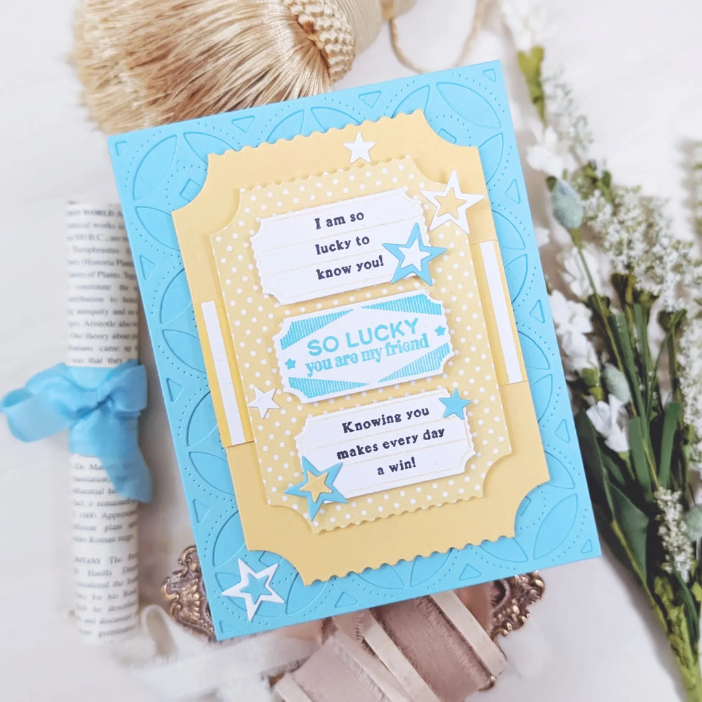 Papertrey Ink Always a Winner Clear Stamp and Die Set so lucky you are my friend card