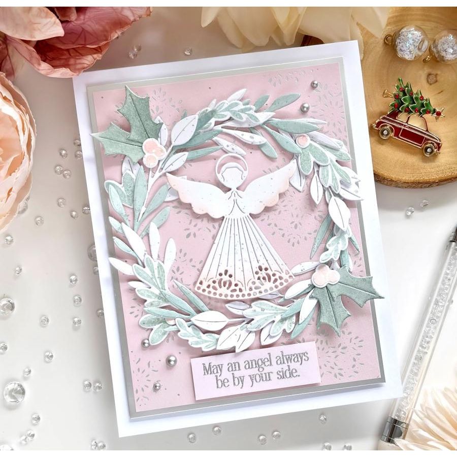 Papertrey Ink Angelic Sentiments Clear Stamps 1608 wreath