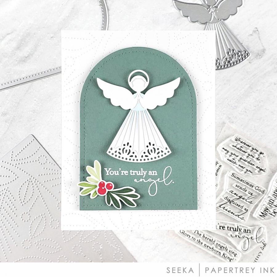 Papertrey Ink Angelic Sentiments Die pti-0863 halo