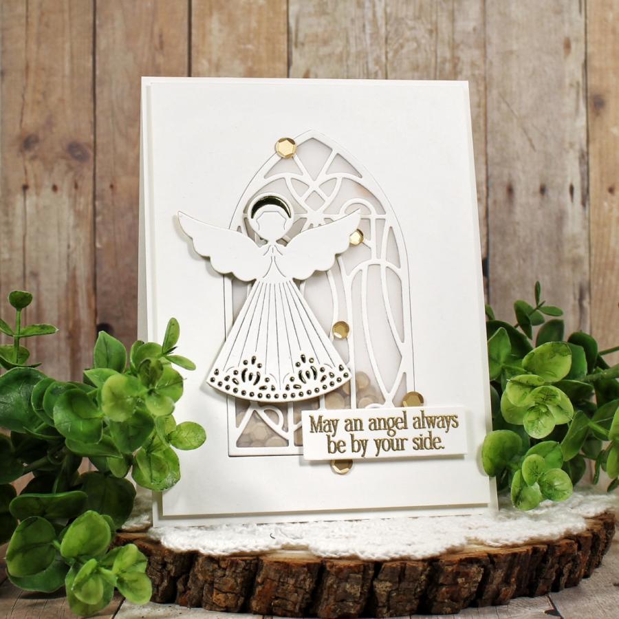 Papertrey Ink Angelic Sentiments Die pti-0863 shaker card