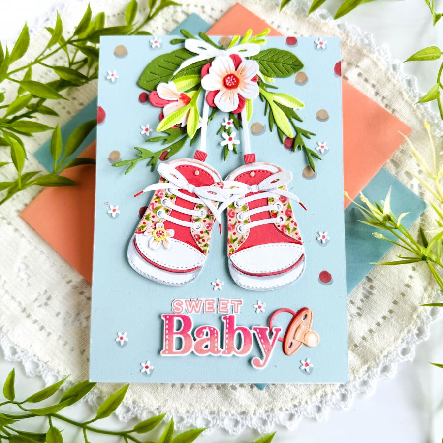 Papertrey Ink Baby Steps Die and Stencil Set flowers