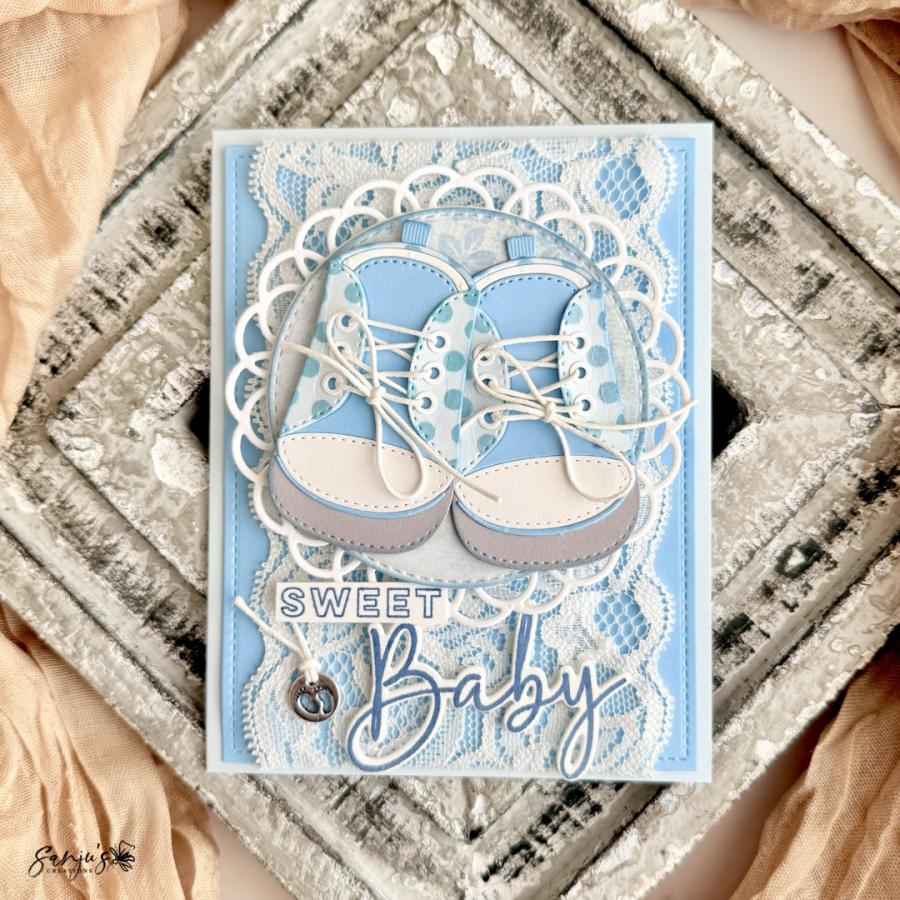 Papertrey Ink Baby Steps Die and Stencil Set polka dots