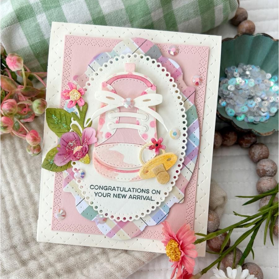 Papertrey Ink Baby Steps Dies pti-0953 pink