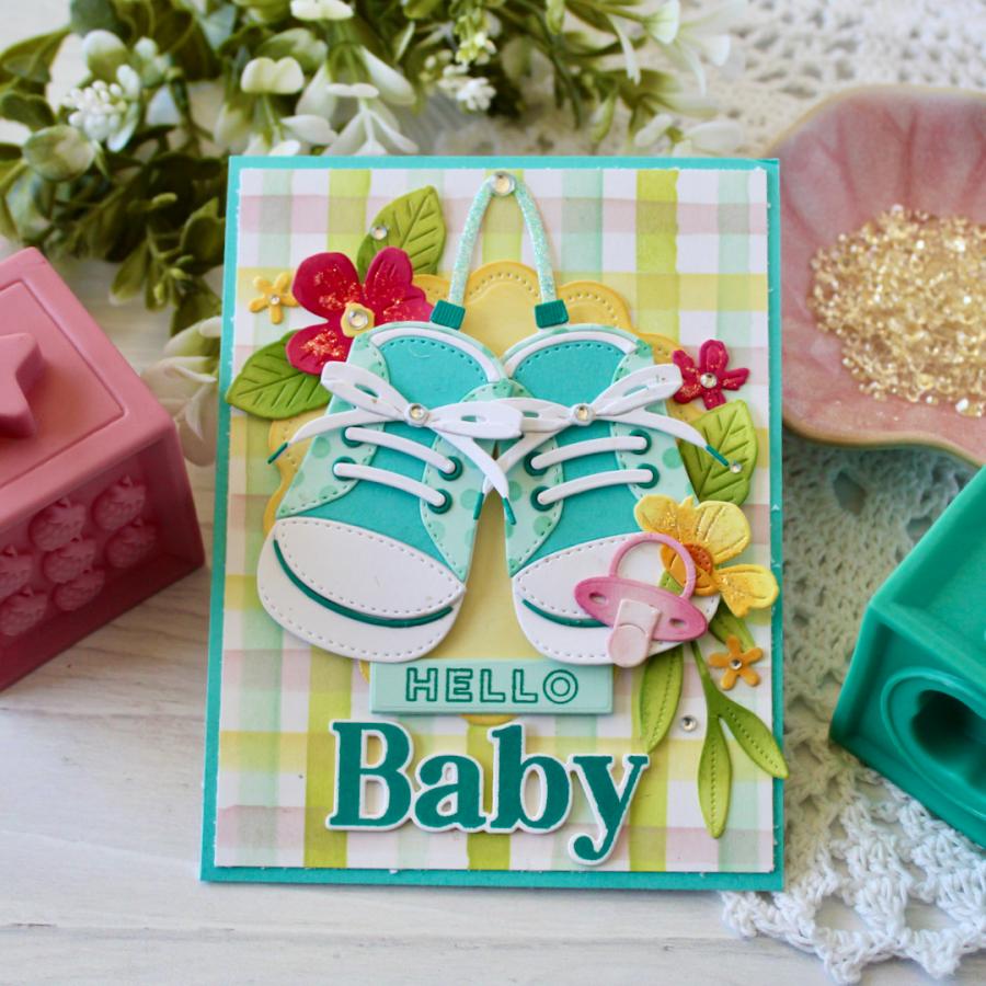 Papertrey Ink Baby Steps Stencils -0089 hello