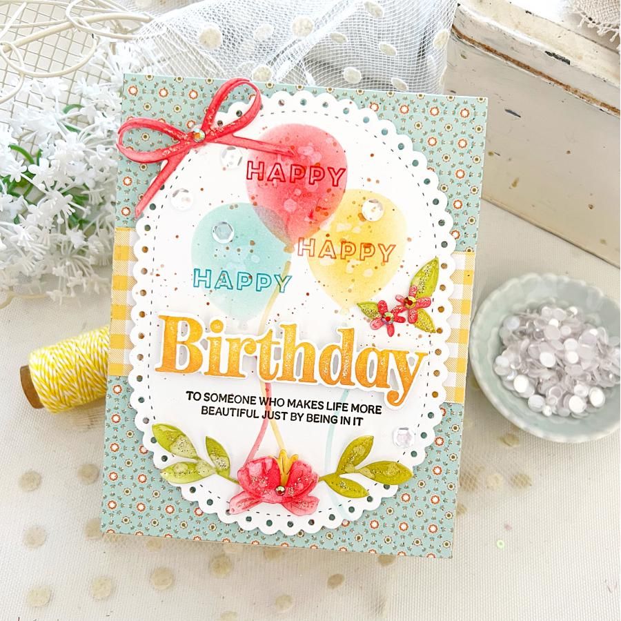 Papertrey Ink Balloon Party Stencils -0081 balloons