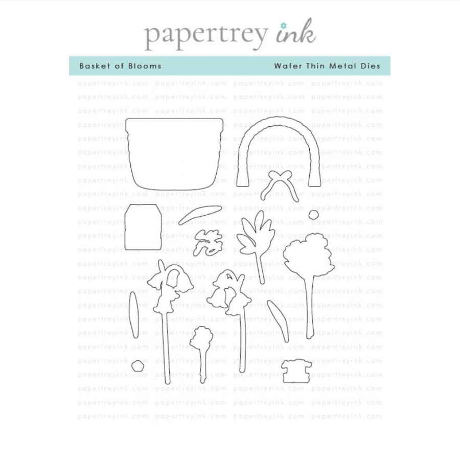 Papertrey Ink Basket of Blooms Clear Stamp and Die Set image 2