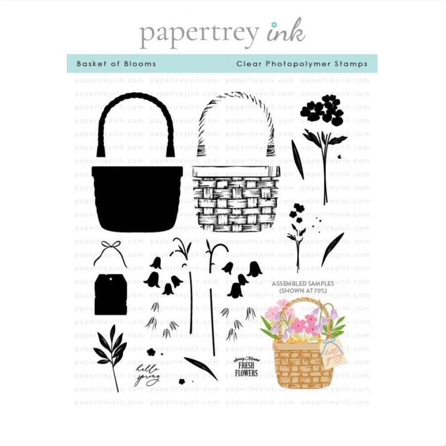 Papertrey Ink Basket of Blooms Clear Stamps 1692