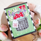 Papertrey Ink Basket of Blooms Dies pti-1066 gray basket