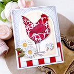 Papertrey Ink Basket of Blooms Dies pti-1066 red stripes