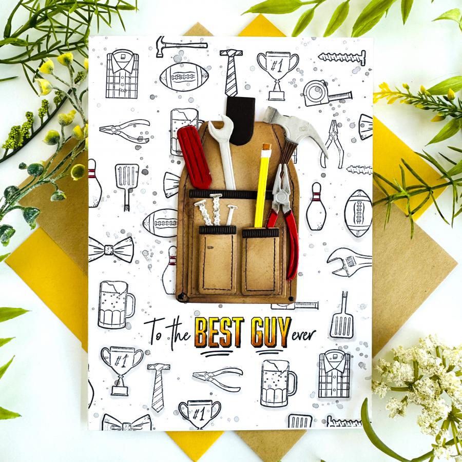 Papertrey Ink Best Dad Clear Stamp and Die Set pencil