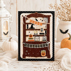 Papertrey Ink Bewitching Bookcase Clear Stamps 1724 polkadot background card