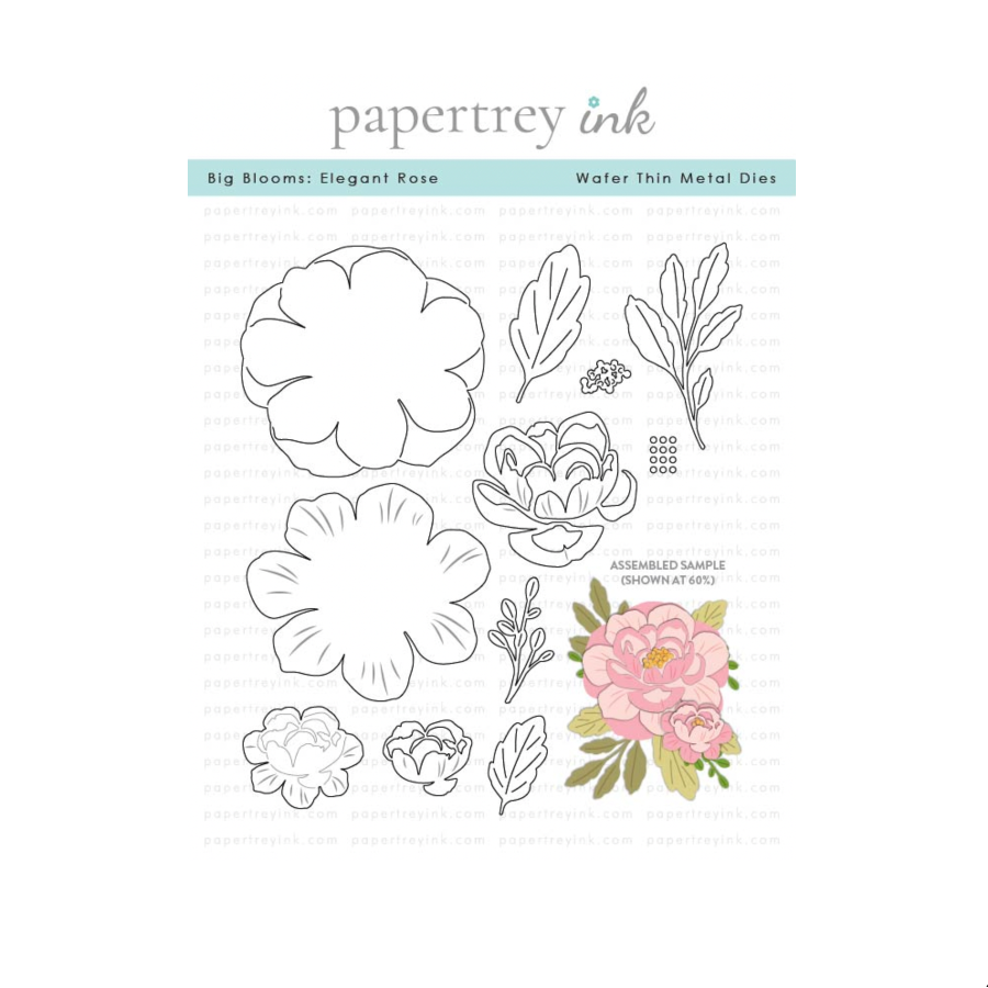 Papertrey Ink Big Blooms Elegant Rose Dies pti-1104